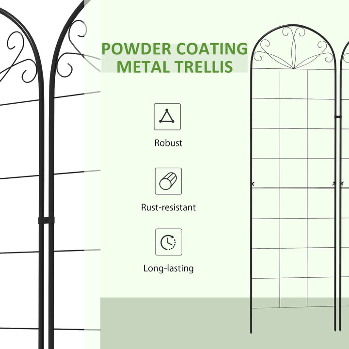 Metal Trellis Set of 2, Garden Trellis for Climbing Plants Support Frames, Grid Design