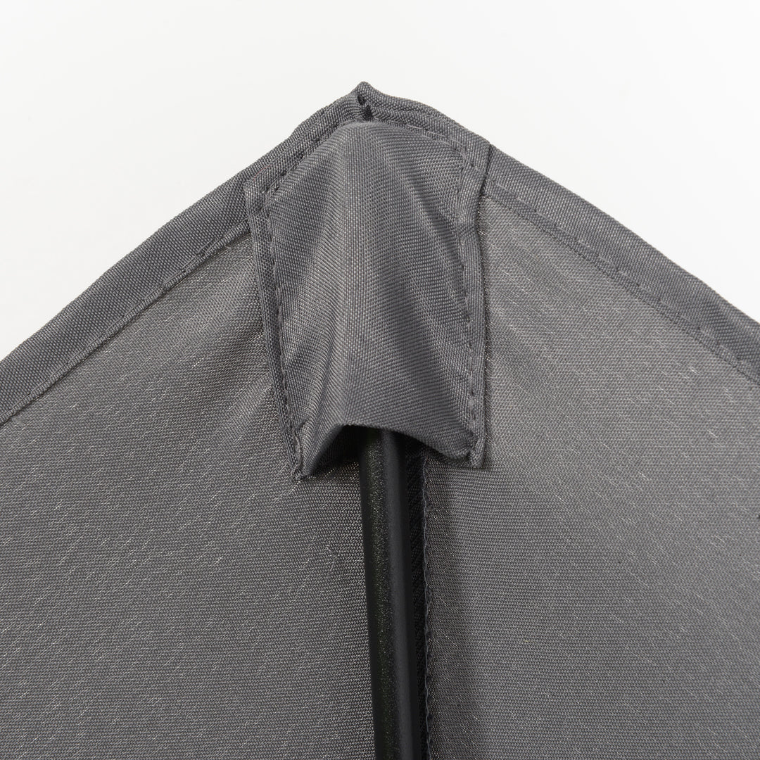 2m Garden Parasol Umbrella, Outdoor Sun Shade with 6 Sturdy Ribs for Balcony, Bench, Garden, Dark Grey