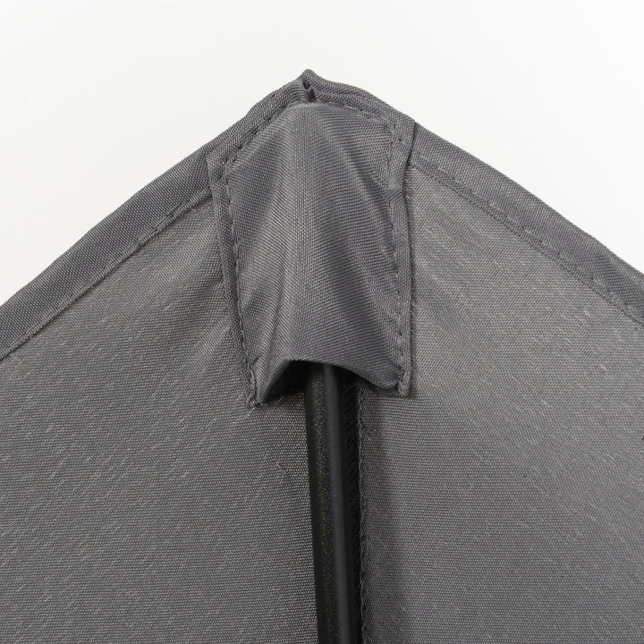 2m Garden Parasol Umbrella, Outdoor Sun Shade with 6 Sturdy Ribs for Balcony, Bench, Garden, Dark Grey