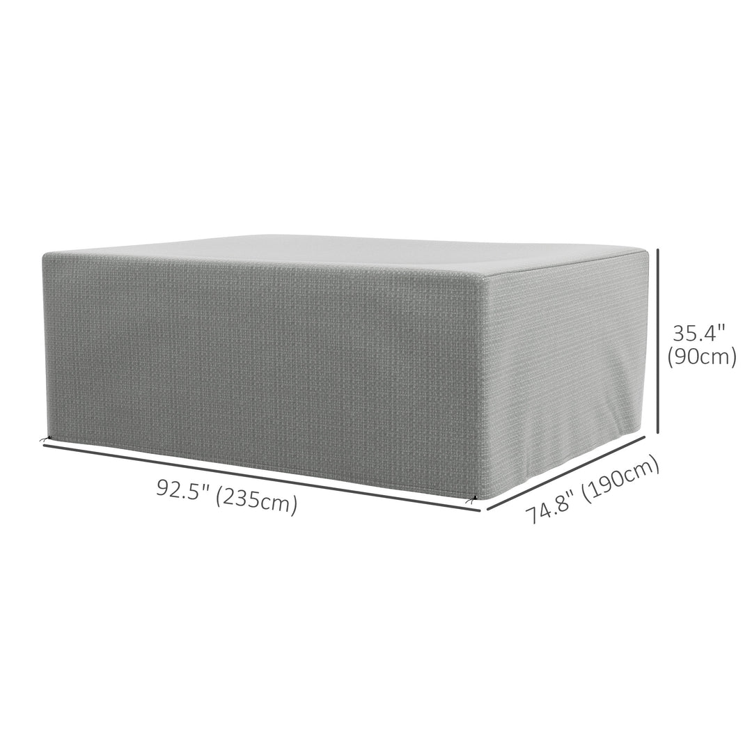 235 x 190 x 90 cm Large Patio Set Covers, Outdoor Garden Furniture Protection Cover Protector Waterproof Anti-UV Grey