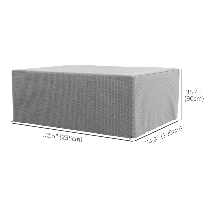 235 x 190 x 90 cm Large Patio Set Covers, Outdoor Garden Furniture Protection Cover Protector Waterproof Anti-UV Grey