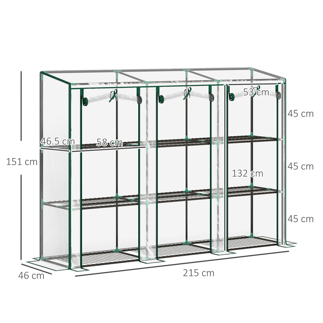 46 x 215cm Nine-Shelf Greenhouse