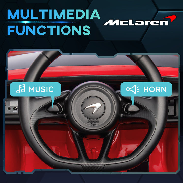 McLaren Licensed Kids Electric Ride-On Car, with Remote Control - Red
