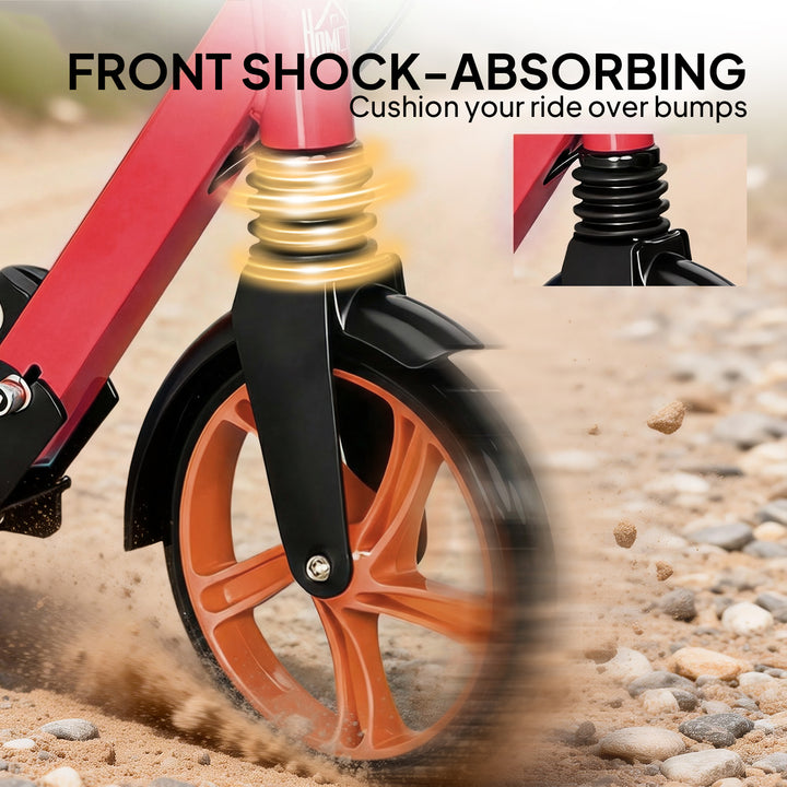 One-click Folding Kick Scooter for 14+ w/ Adjustable Handlebar, Push S