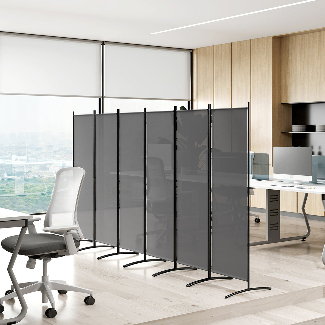 6 Panel Folding Room Divider Foldable Freestanding Garden Privacy Screen, 332 x 172 cm