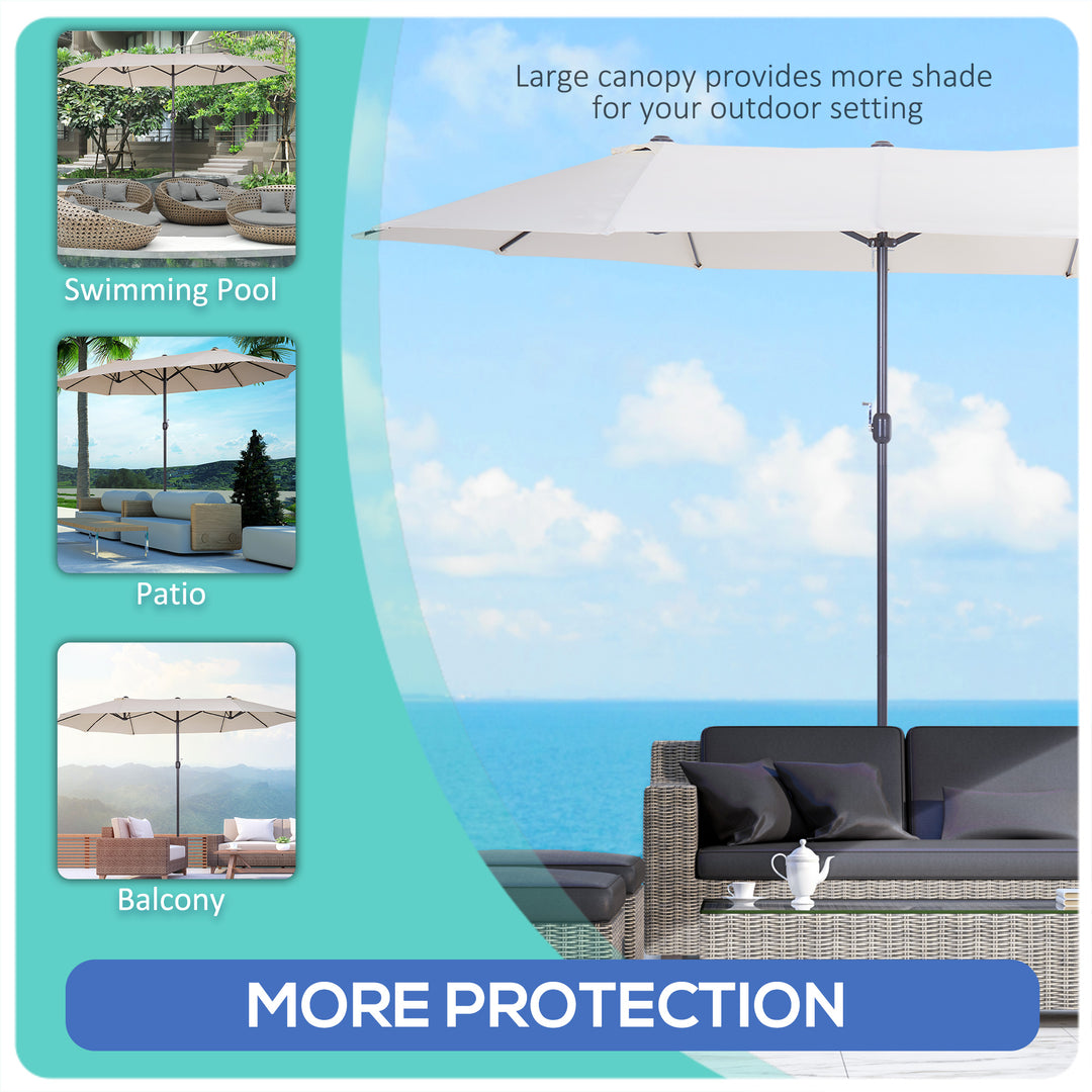 4.6m Double Garden Parasol - Beige