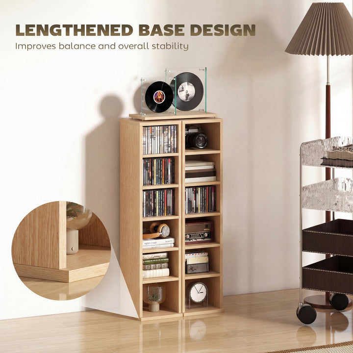 Set of 2 CD Media Display Shelf Unit Tower Rack with Adjustable Shelve