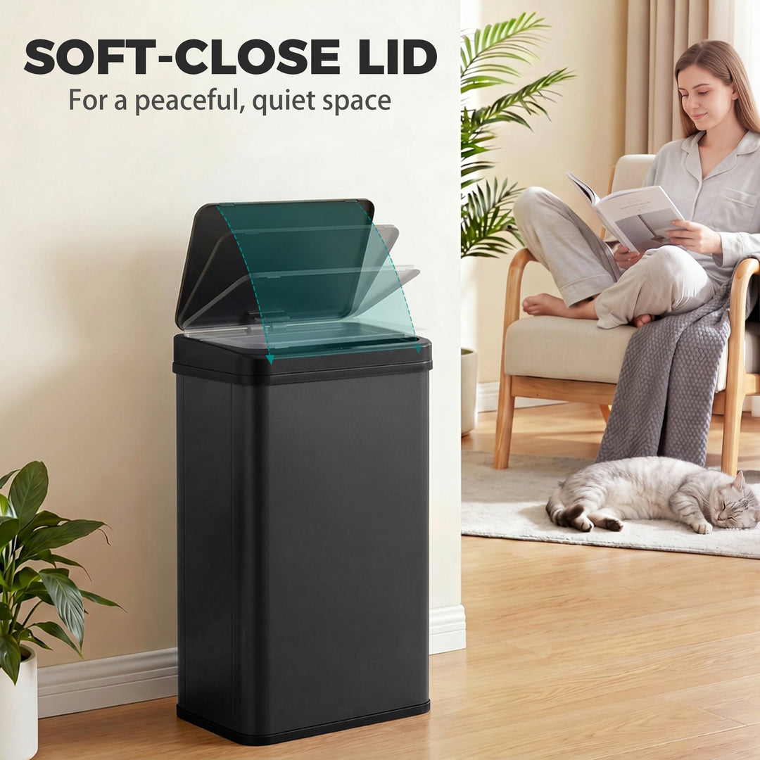 50L Sensor Bin with Soft-Close Lid, Stainless Steel Automatic Touchles