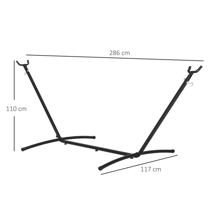 Outsunny 2.86m Universal Hammock Stand Metal Frame Garden Camping Picnic Outdoor Patio Replacement – Stand Only