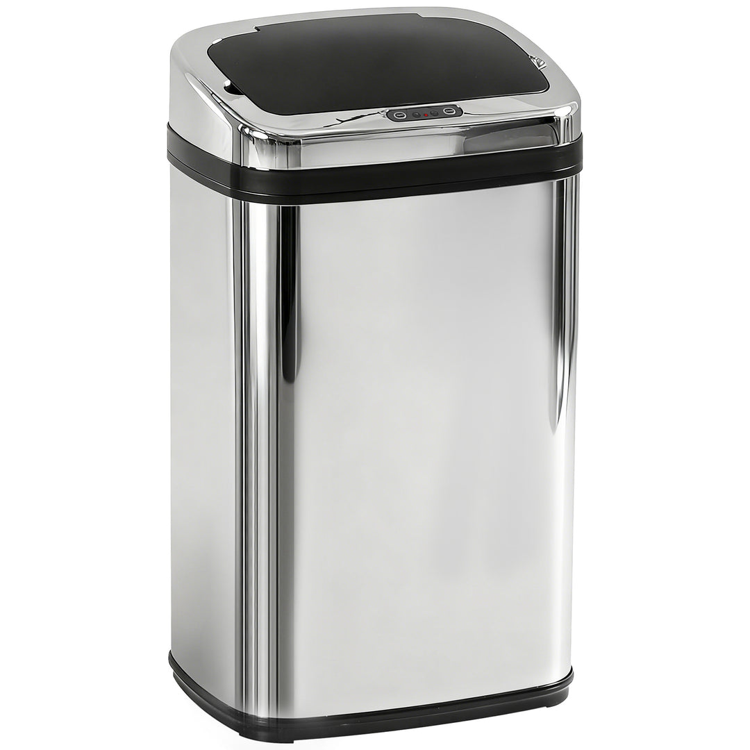 30L Stainless Steel Motion Sensor Lid Bin - Silver Tone