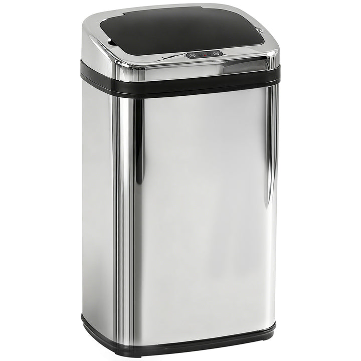 30L Stainless Steel Motion Sensor Lid Bin - Silver Tone