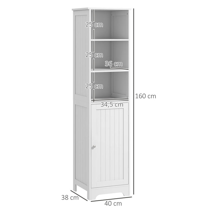 Slim Bathroom Storage Cabinet, Tall Bathroom Cabinet with 3 Open Shelv