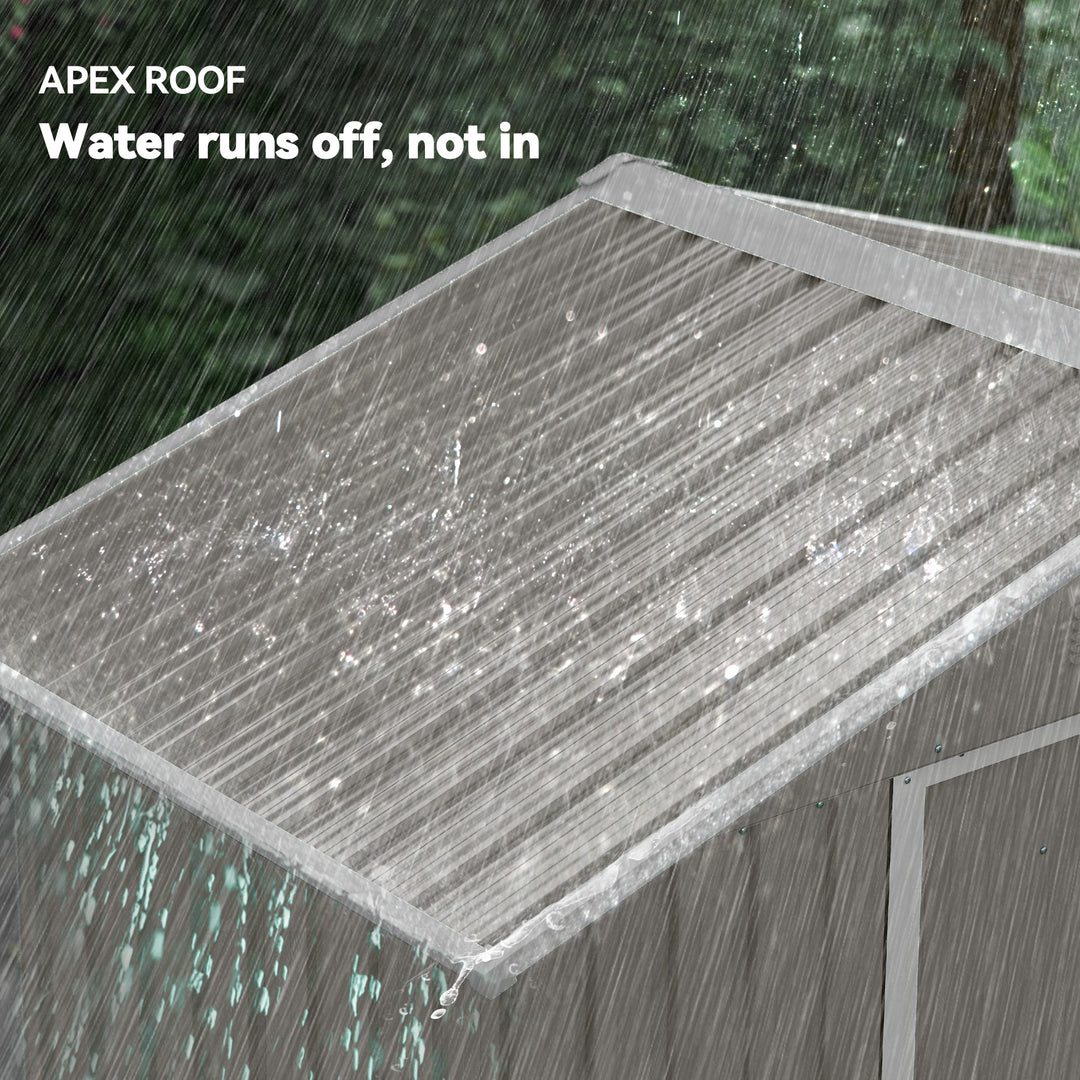 MCL 6.5ft x 3.5ft Metal Garden Storage Shed for Outdoor Tool Storage with Double Sliding Doors and 4 Vents, Grey