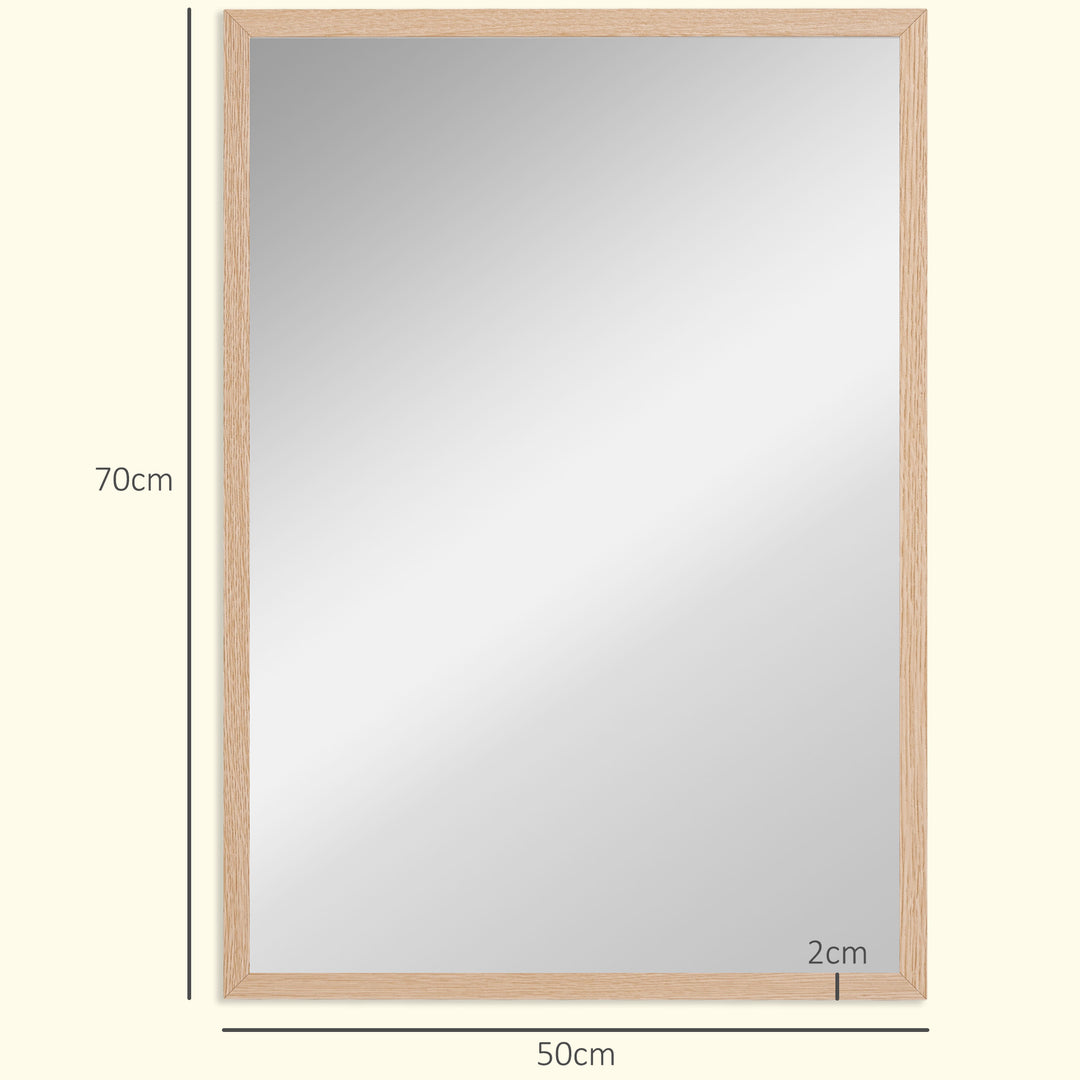 Wall Bathroom Mirror, 70 x 50 cm Wall-Mounted Mirror for Living Room, 