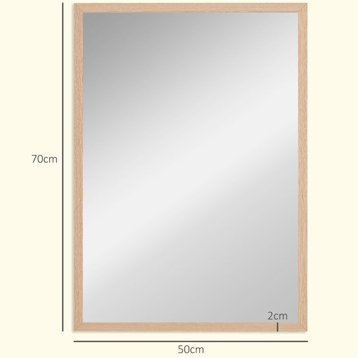 Wall Bathroom Mirror, 70 x 50 cm Wall-Mounted Mirror for Living Room, 