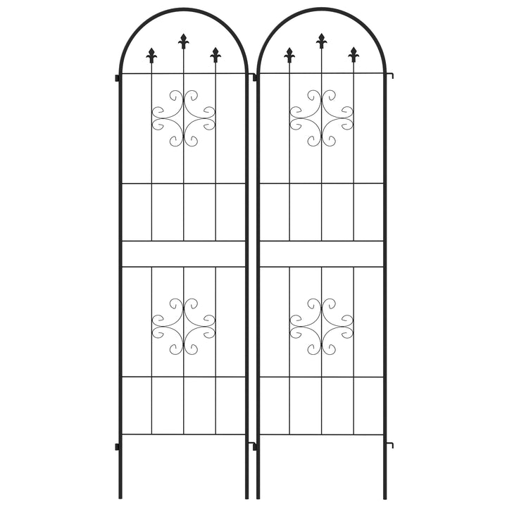 Outsunny Metal Trellis Set of 2, Garden Trellis for Climbing Plants Support Frames, Arrow Design