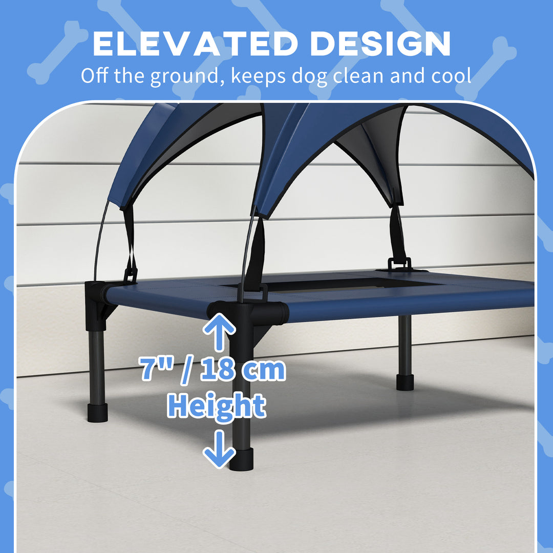 Cooling Raised Pet Bed w/ Washable Breathable Mesh, for Mini Small Dogs, 61 x 46 x 63cm - Dark Blue