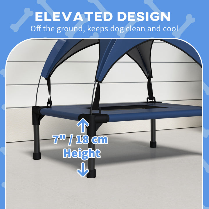 Cooling Raised Pet Bed w/ Washable Breathable Mesh, for Mini Small Dogs, 61 x 46 x 63cm - Dark Blue