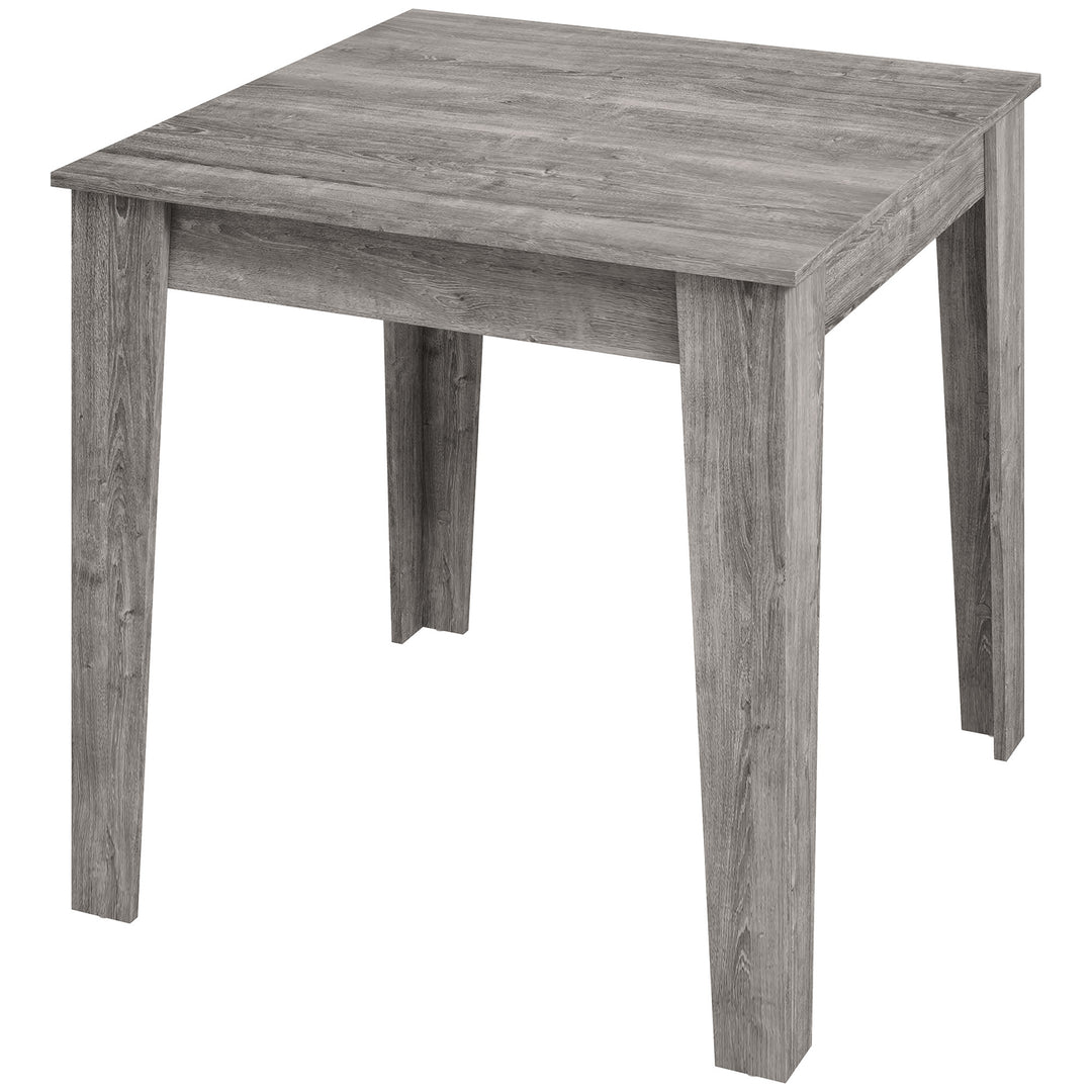 Dining Table for 4, 80L x 80W x 75Hcm, Modern Square Kitchen Table - Grey Wood Effect
