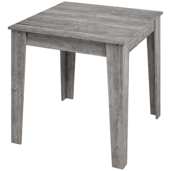 Dining Table for 4, 80L x 80W x 75Hcm, Modern Square Kitchen Table - Grey Wood Effect