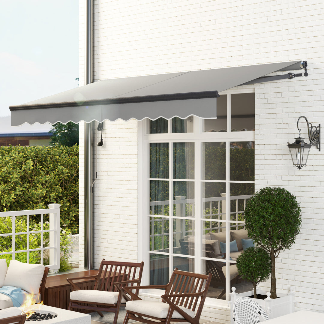 3.5 x 3m Electric/Manual Awning, with Remote - Dark Grey