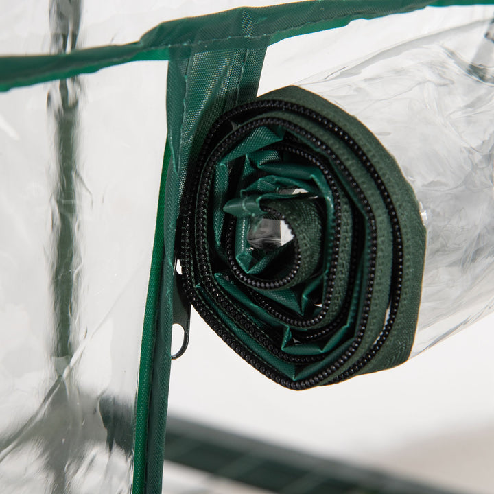 MCL 3 Tier Mini Greenhouse Portable Garden Grow House with Roll Up Door and Wire Shelves, 69L x 49W x 125H cm, Clear