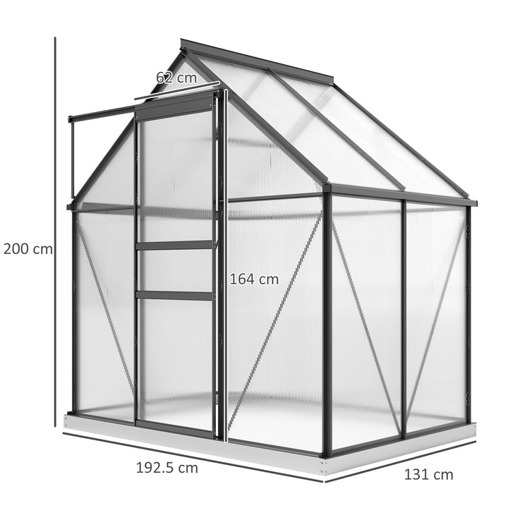 192.5 x 131cm Walk-In Polycarbonate Greenhouse