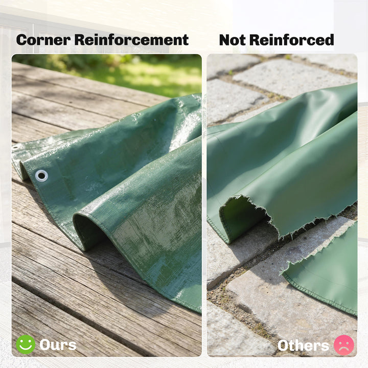 4 x 6m Waterproof Tarpaulin, 90GSM Tear-Resistant PE Tarp with Reinfor