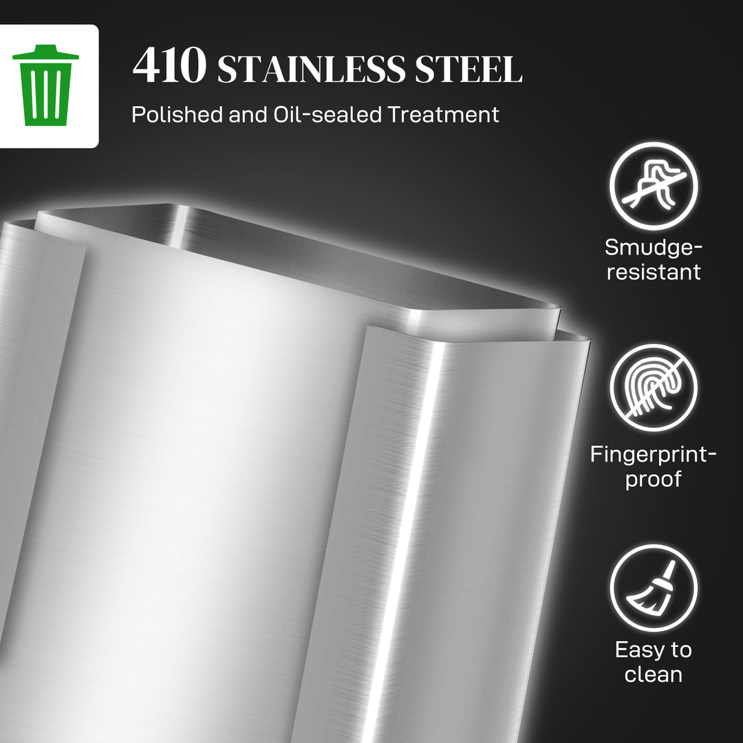 30L Dual Compartment Stainless Steel Bin, with Deodoriser Holders - Si