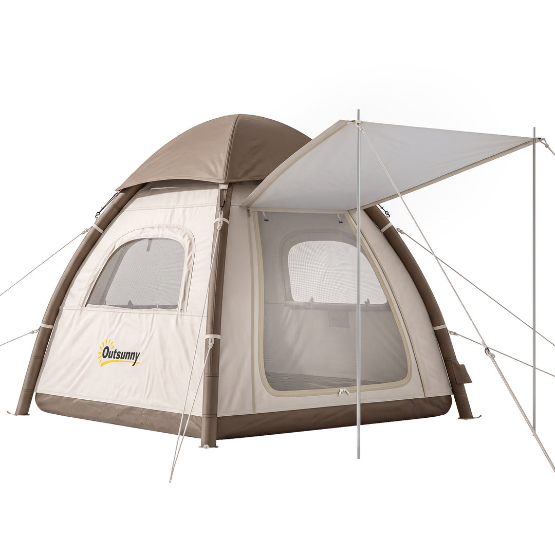 Inflatable Camping Tent with Rainfly, 3 Man Air Tent 3000mm Waterproof