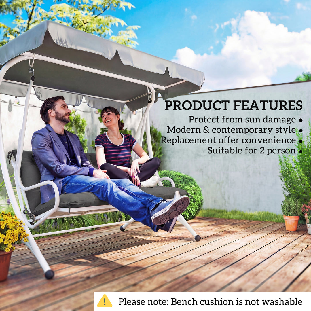 Garden Bench Cushion, 2 Seater Swing Chair Cushion, Seat Pad with Ties