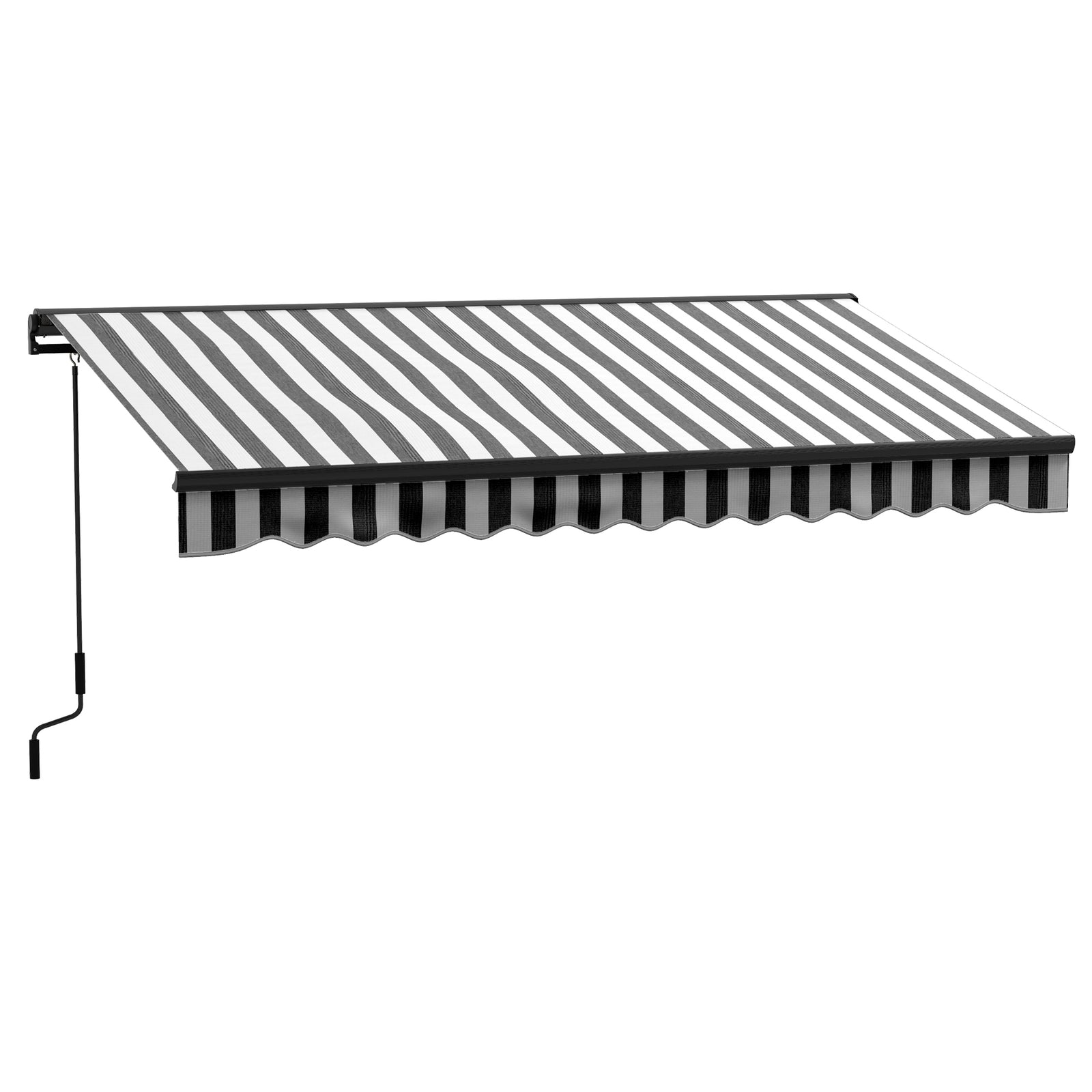 2.5 x 3.5m Aluminium Frame Electric Awning, with Remote - Grey/White