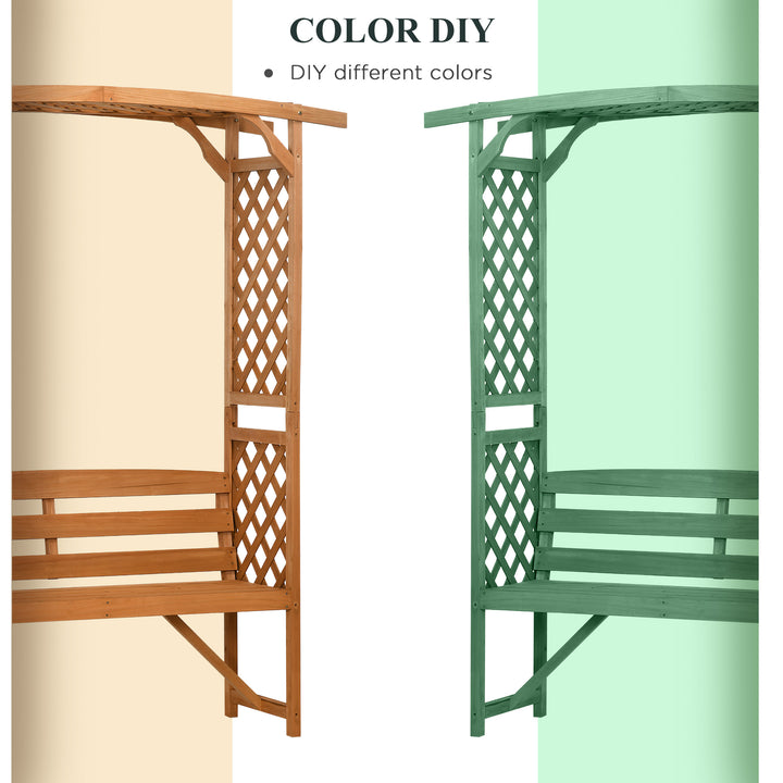 Garden Bench, Wooden Garden Arbour with Seat for Vines/Climbing Plants, Brown