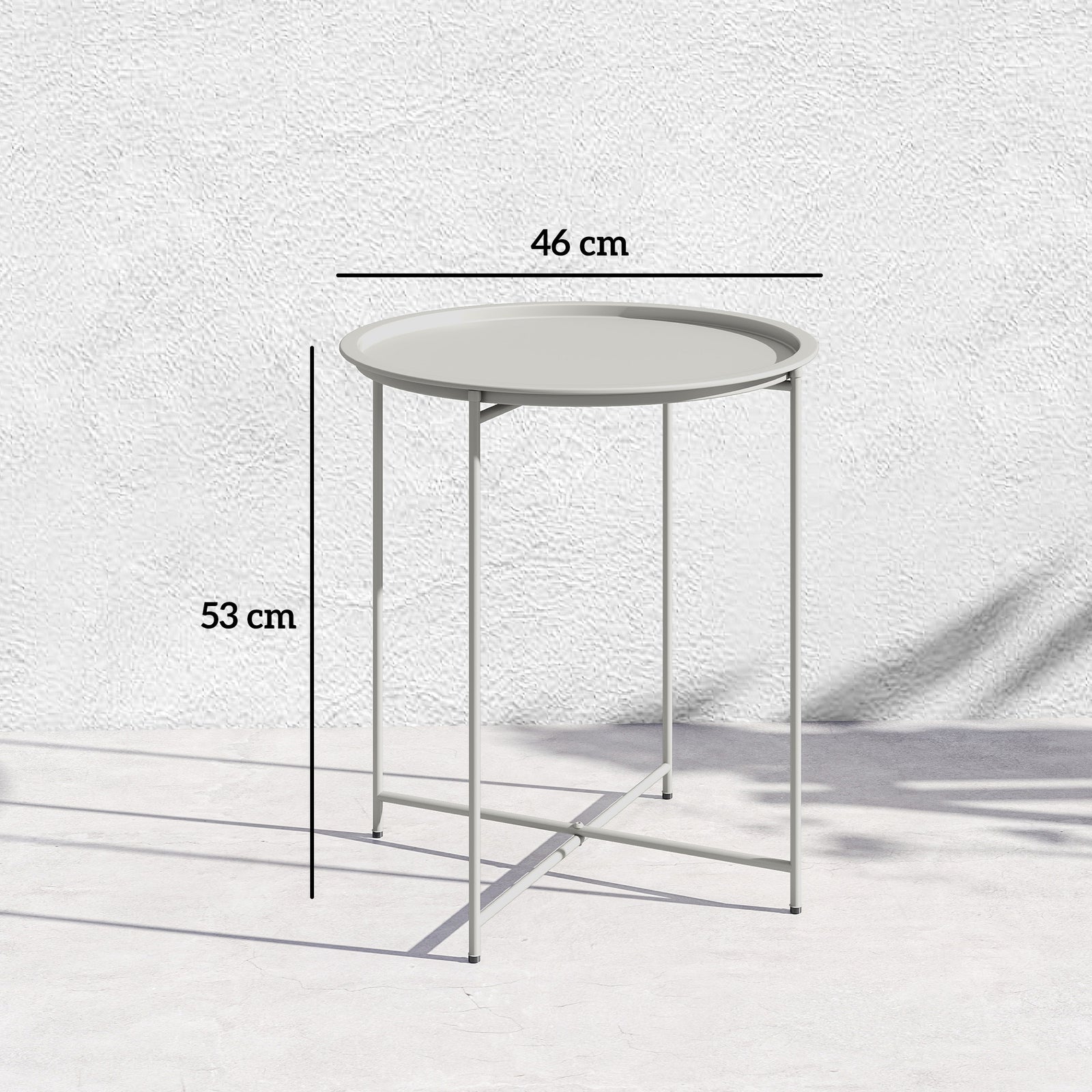 Steel Removable Tray Top Garden Table - White