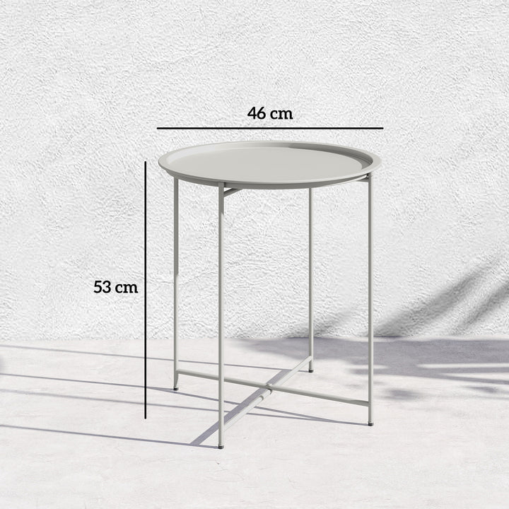 Steel Removable Tray Top Garden Table - White