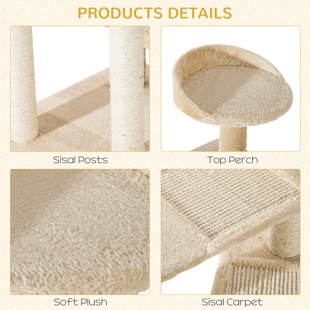 100 cm Cat Tree for Indoor Cats Kitten Scratch Scratching Post Climbing Tower Activity Centre Beige
