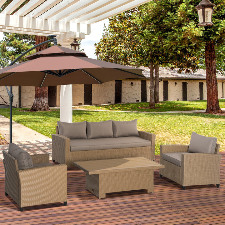 Outsunny Rattan Garden Sofa Set, 5