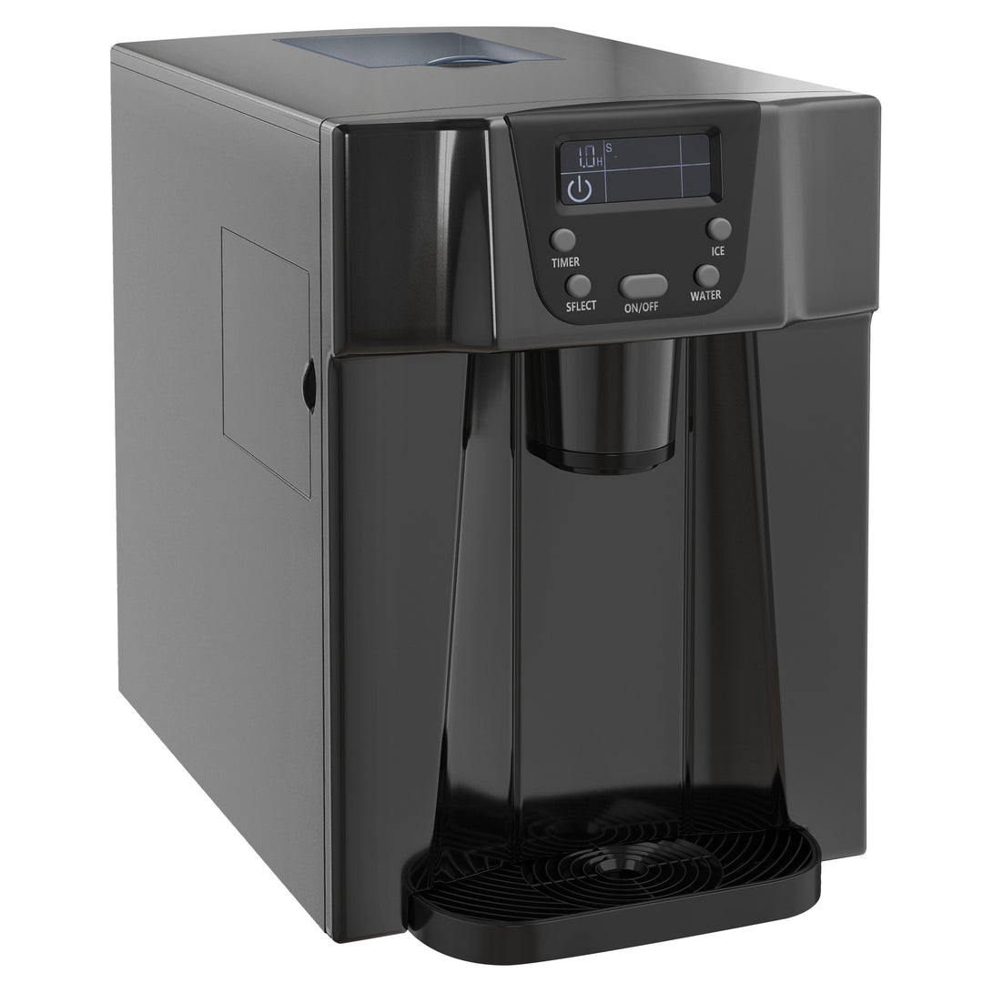 3L Ice Maker Machine and Water Dispenser, 12kg in 24H, 2 Sizes 9 Ice Cubes Ready in 6-10 Mins Ice Machine, Black