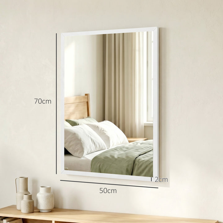 Wall-Mounted Bathroom Mirror, 70 x 50 cm Wall Mirror for Living Room, 