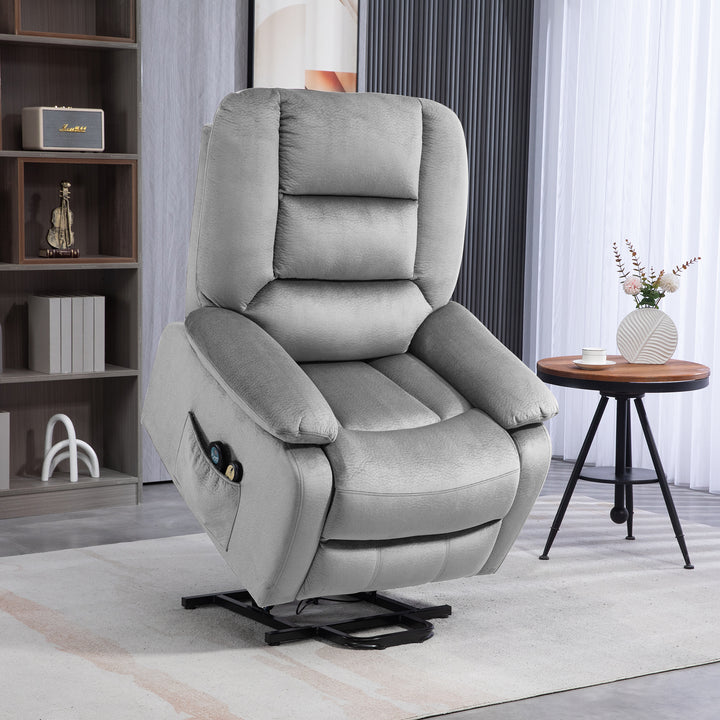 HOMCOM Electric Riser and Recliner Chair with Vibration Massage, Heat, Side Pocket, Grey