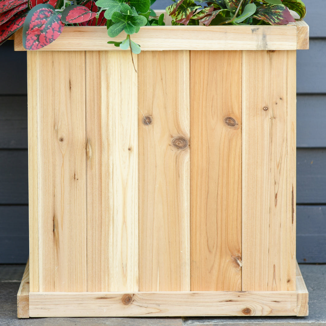 37L Wooden Garden Planter & Bench Combination Garden Raised Bed Patio Park Natural 176 x 38 x 40 cm