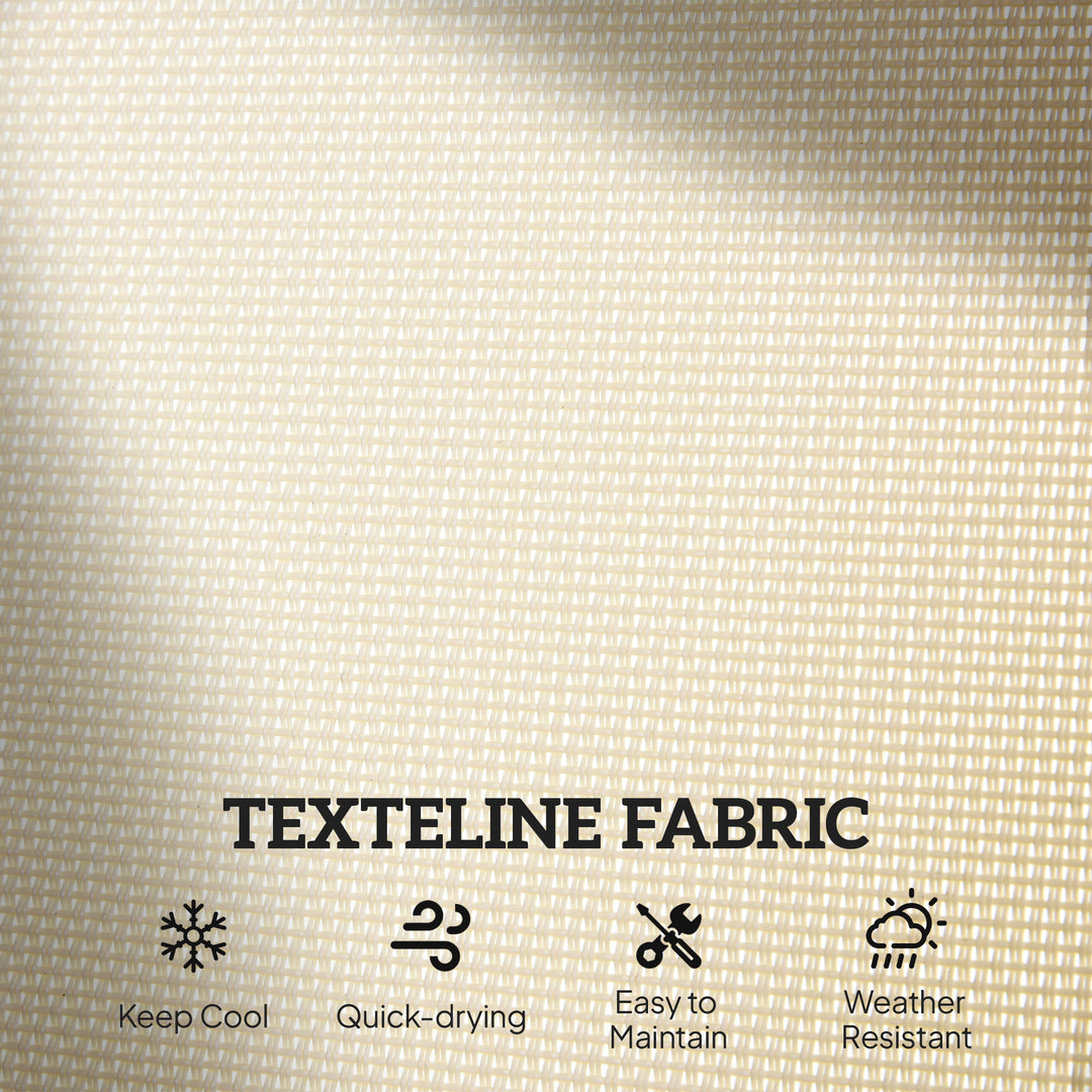 MCL 2-Person Outdoor Glider Bench Patio Double Swing Gliding Chair Loveseat w/Power Coated Steel Frame for Garden Patio Porch, Cream