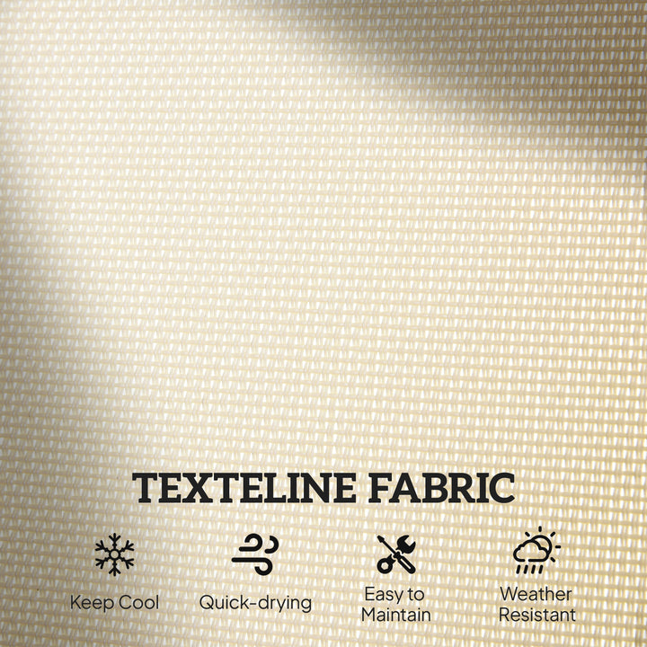 MCL 2-Person Outdoor Glider Bench Patio Double Swing Gliding Chair Loveseat w/Power Coated Steel Frame for Garden Patio Porch, Cream