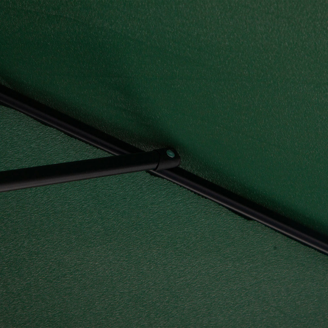 Balcony Half Parasol Semi Round Umbrella Patio Crank Handle (2.3 m, Green)- NO BASE INCLUDED