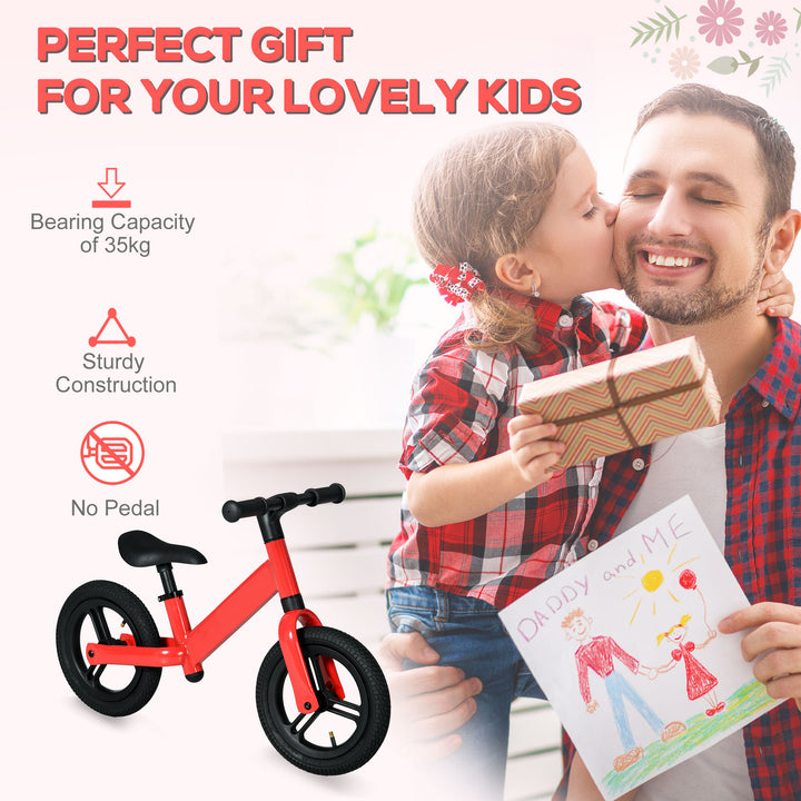 AIYAPLAY 12" Kids Balance Bike, No Pedal Training Bike for Children with Adjustable Seat, 360° Rotation Handlebars