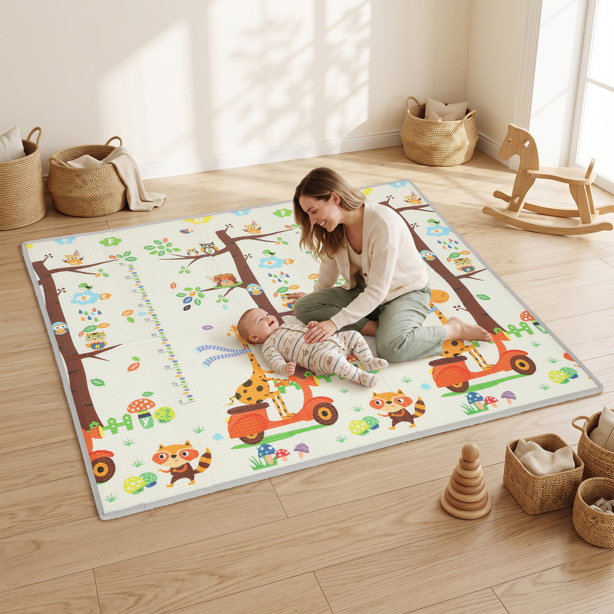 Foldable Reversible Baby Play Mat 200 x 180 cm, Waterproof, Non-Slip - view 2