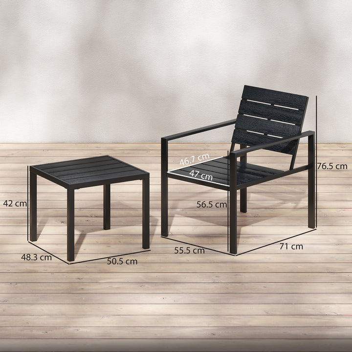 3 Pieces Garden Bistro Set for 2, Outdoor Bistro Table and Chairs with