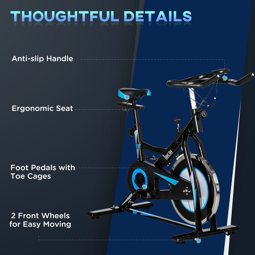 Stationary Exercise Bike, 8kg Flywheel Indoor Cycling Workout Fitness Bike, Adjustable Resistance Cardio Exercise Machine w/ LCD Monitor Pad and Phone Holder for Home, Gym, Office, Black
