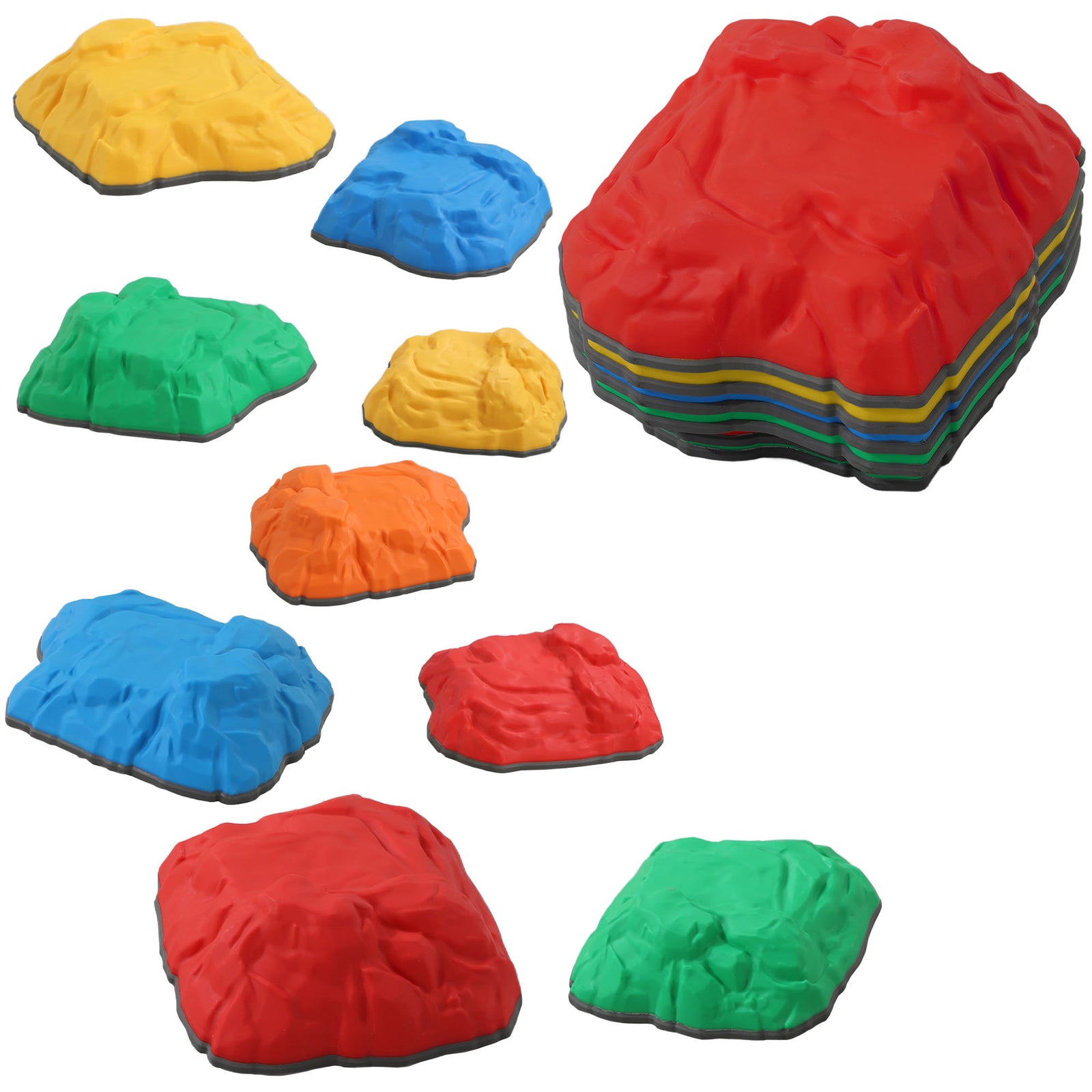 AIYAPLAY Balance Stepping Stones for Kids with Non-Slip Bottom, Indoor Outdoor Obstacle Course for Ages 3-8 Years, Multicoloured