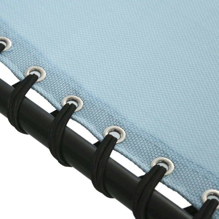 MCL Folding Sun Lounger Beach Chaise Chair Garden Cot Camping Recliner with 4 Position Adjustable, Baby Blue